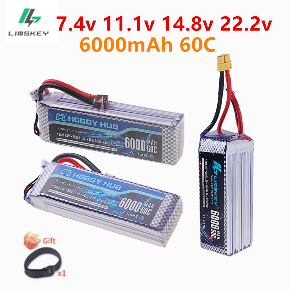 4S Lipo Battery 14.8V 6000Mah - بطارية ليثيوم بوليمر 7.4 فولت 11.1