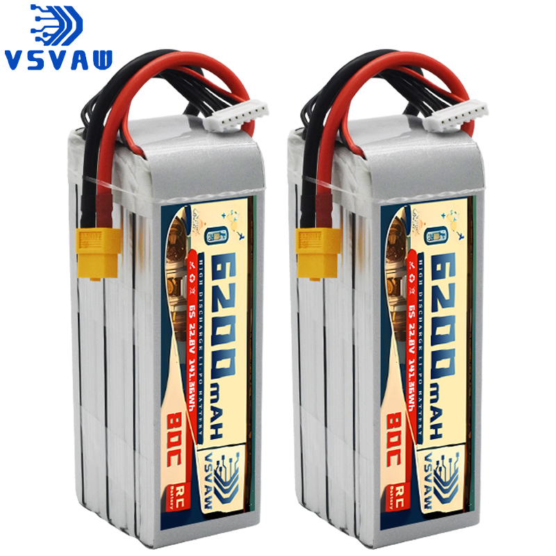 بطارية ليثيوم بوليمر محسنة VSV - مراجعة 6S Lipo Battery 22.2V 5000Mah وسعره