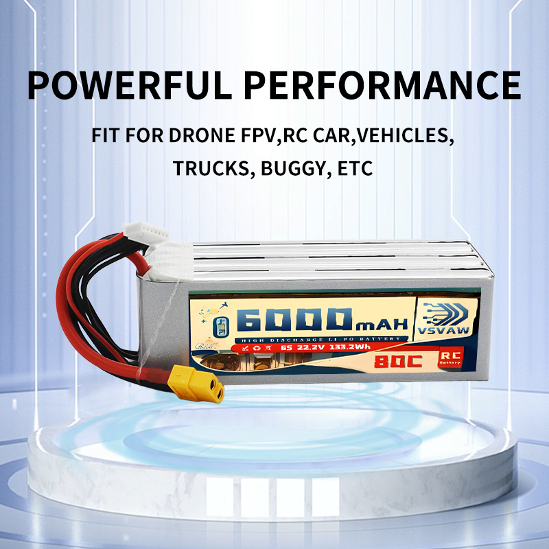 بطارية ليثيوم بوليمر VSVAW 6S  - مراجعة 6S Lipo Battery 22.2V 5000Mah وسعره