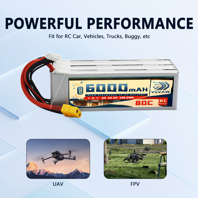 بطارية ليثيوم بوليمر VSVAW 6S  - مراجعة 6S Lipo Battery 22.2V 5000Mah وسعره
